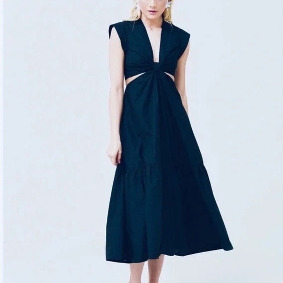 A.L.C. Dresses & Skirts - A.L.C. Alexandria Cotton Midi Dress Cap Sleeves Cutout Navy Size 8
